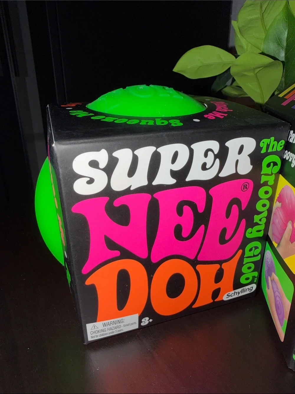 THREE Schylling Super NeeDohs Green Ripples, Groovy Glob & Fuzz Ball Authentic